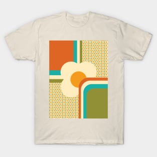 Retro 70s Geometric Floral T-Shirt